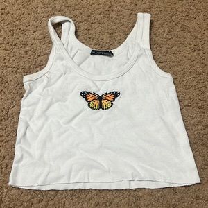 white crop top